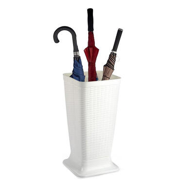 Plasticforte Paraplubak/houder - ivoor wit - kunststof - D26 x H52 cm