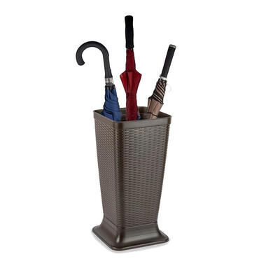 Plasticforte Paraplubak/houder - bruin - kunststof - D26 x H52 cm