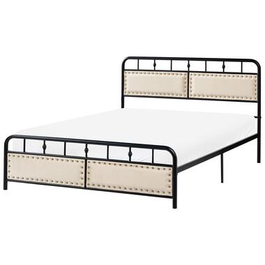 BREUILLET - Tweepersoonsbed - Zwart - 140 x 200 cm - IJzer