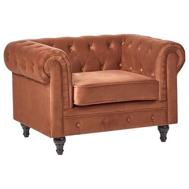 CHESTERFIELD - Fauteuil - Goudbruin - Fluweel