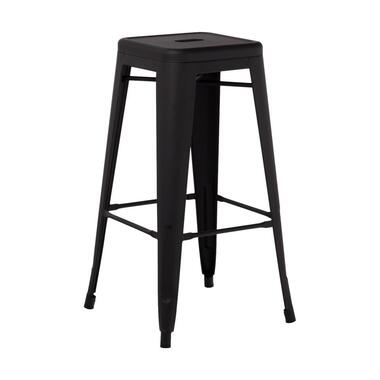 Legend Metalen barkruk mat zwart - 77 cm