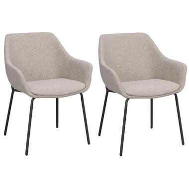 Rowico Home Haley Eetkamerstoel Lichtgrijs - Armleuning - Set Van 2