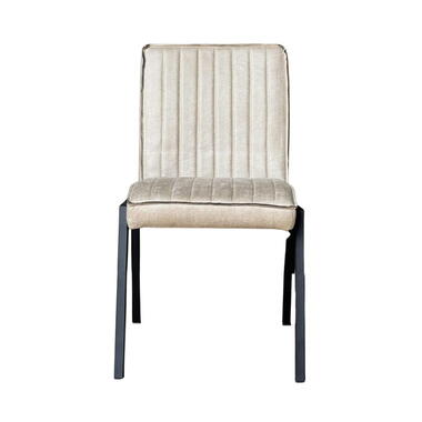 Eetkamerstoel Beige Leer - Excl. Armleuning - Tivoli - Set van 2