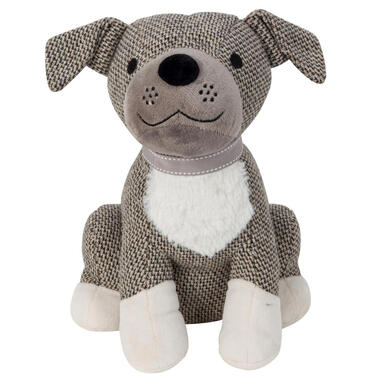 Deurstopper - hond - grijs/wit - 28 cm - dieren - kinderkamer