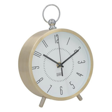 Gerimport Tafelklok - metaal - goud - 17 x 7 x 25 cm - klok