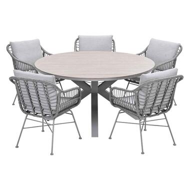 Garden Impressions Lucas - Tulli tuinset 6-delig valley sand Ø148x75cm