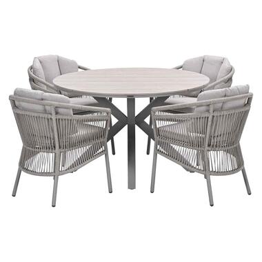 Garden Impressions Sorong tuinset 5-delig - Tulli tuintafel Ø122x75 cm