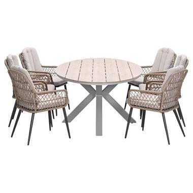 Garden Impressions Kalibo - Tulli tuinset 7-delig - l. teak vironwood