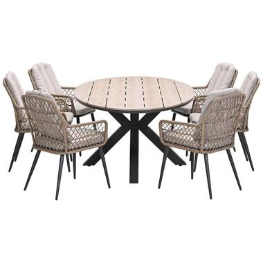 Garden Impressions Kalibo-Tulli ovale tuinset 7-delig natural