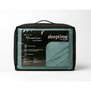 Dekbed zonder Overtrek - Luxe Mousseline - Superzacht Katoen - Groen 240x200