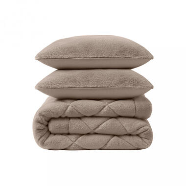 Dekbed zonder Overtrek Fluffy Teddy 200x200 - Superzacht & Wasbaar - Taupe