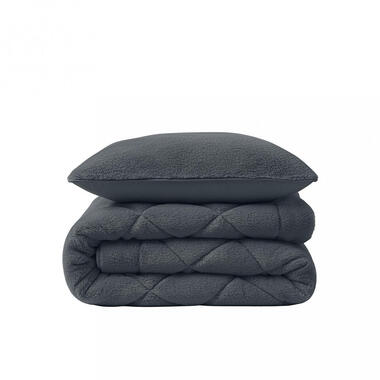 Dekbed zonder Overtrek Fluffy Teddy 140x200 - Superzacht & Wasbaar - Antraciet