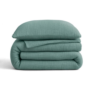 Dekbed zonder Overtrek - Luxe Mousseline - Superzacht Katoen - Groen 140x200