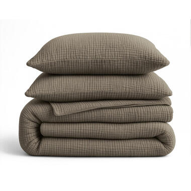 Dekbed zonder Overtrek - Luxe Mousseline - Superzacht Katoen - Taupe 240x200