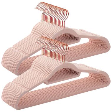 CALICOSY - Set van 50 antislip fluweel - Roze - 23x0,5x45 cm