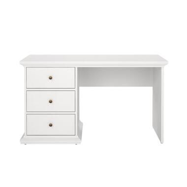 CALICOSY - Bureau met 3 lades SOFIA - Wit - 73,9x130x61,6 cm