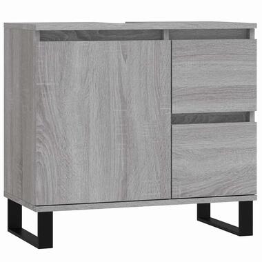 vidaXL - Wastafelonderkast met 2 lades - Grijs sonoma eiken - Hout - 65 cm