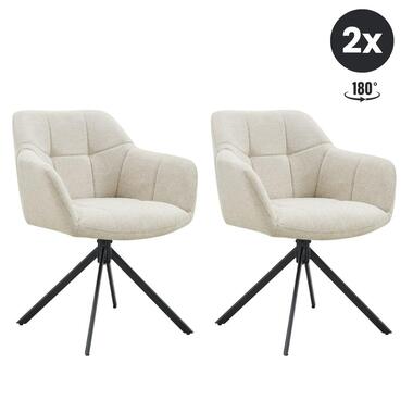 2x Eetkamerstoel Jesse - Linnen Beige