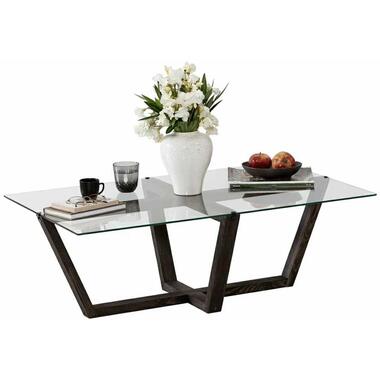 Emob Locelso Salontafel - 100% Gehard Glas - Frame van Pijnboomhout - Antraciet
