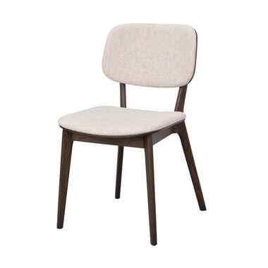 Rowico Home Barrett Houten Eetkamerstoel Bruin met Beige Zitting