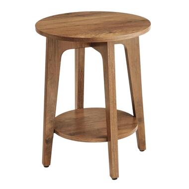 Ronde bijzettafel - 50x40x40 cm - walnoot bruin