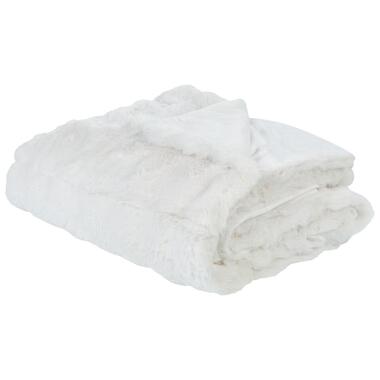 SALKA - Bedsprei - Wit - 200 x 220 cm - Nepbont