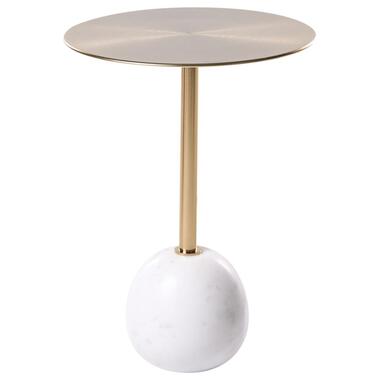 OAHE - Bijzettafel - Wit/Goud - Metaal/Marmer
