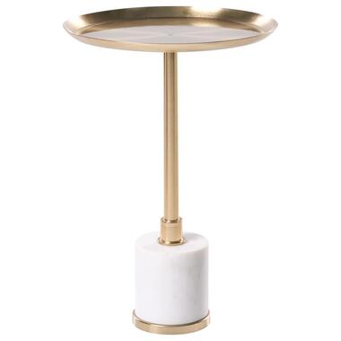 CAMELO Bijzettafel Wit Goud Metaal