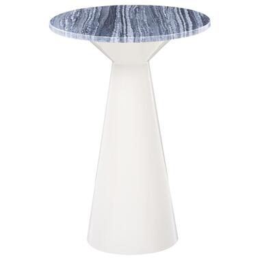 AMISTAD - Bijzettafel - Wit/Grijs - Metaal/Marmer