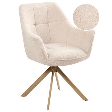 HAYDEN - Eetkamerstoel - Lichtbeige - Bouclé