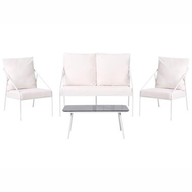 USTICA - Loungeset 4-zits - Wit - Staal