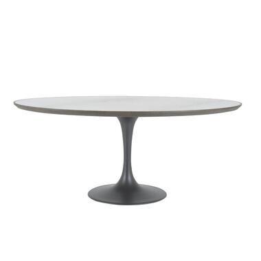 CALICOSY - TULIPE Ovale eettafel - Geborsteld eiken - 180x76x110 cm