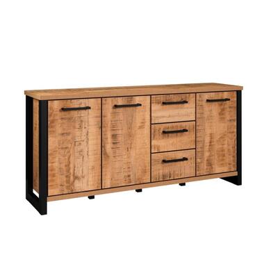 Hioshop Enna dressoir 3 deuren- 3 lades mango decor