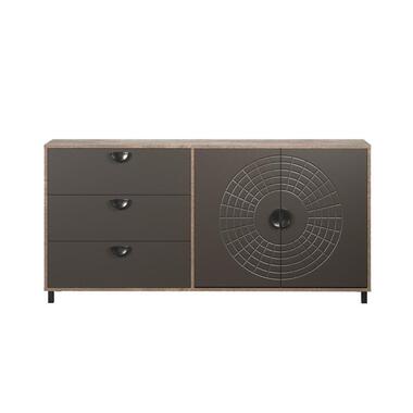 Hioshop Fusion dressoir 2 deuren- 3 lades brons decor