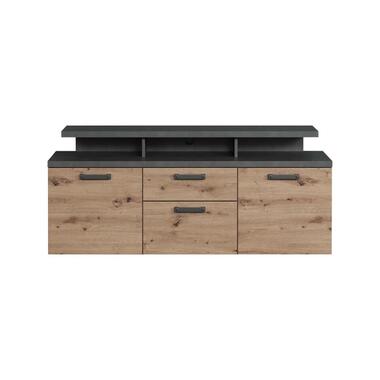 Hioshop Follow TV-meubel 3 deuren- 1 lade- 2 planken eiken decor