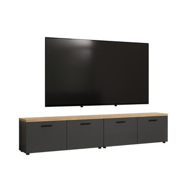 Hioshop Baggio TV-meubel 2 delen- 4 deuren antraciet