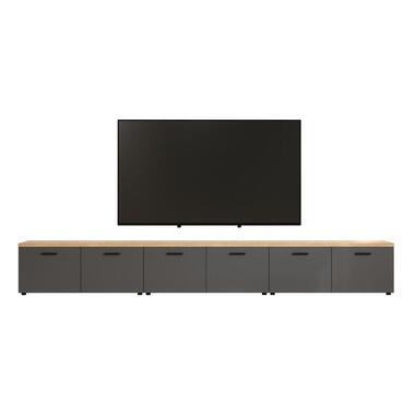 Hioshop Baggio TV-meubel 3 delen- 6 deuren antraciet