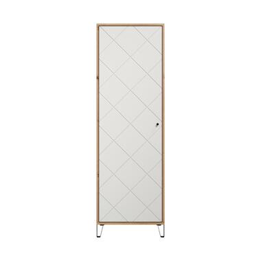 Hioshop Grafico kledingkast 1 deur mat wit- eiken decor