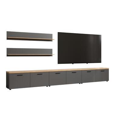 Hioshop Baggio systeem rek 5 delen antraciet