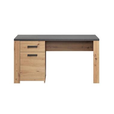 Hioshop Follow bureau 1 deur- 1 lade eiken decor