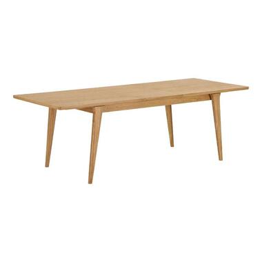 Hioshop Karna eetkamertafel 180- 230cm incl 1 verlengblad eikenfineer