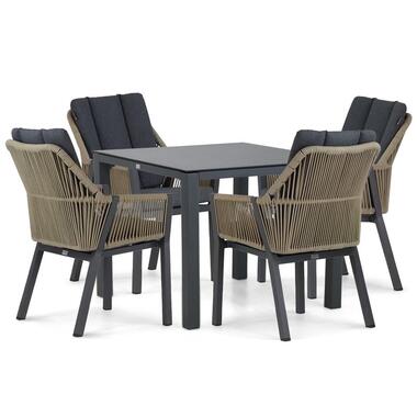 Tuinset 4 personen 90 cm Aluminium/rope Taupe Lifestyle Garden Furniture