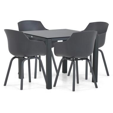 Tuinset 4 personen 90 cm Kunststof Grijs Lifestyle Garden Furniture
