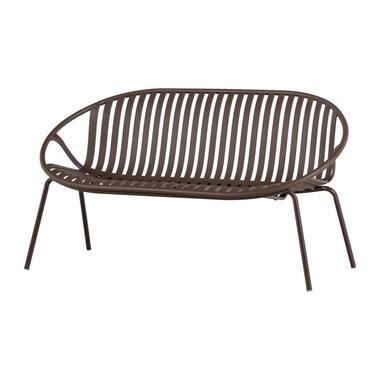 WOOOD Bruce Bank 2-Zits - Polypropeen/Metaal - Paars/Bruin - 74x131x74