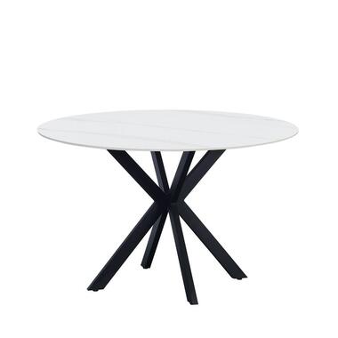 Eettafel Yuna marmerlook wit 120 x 120 x 76 cm