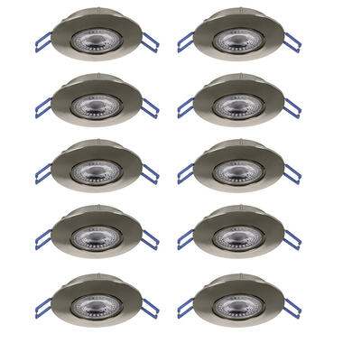 EGLO Zujar inbouwspot - LED - Ø90 - 10 stuks - Nikkel