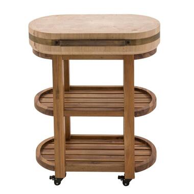 CALICOSY - Keukentrolley SALERS - Bruin - 90x76x43 cm