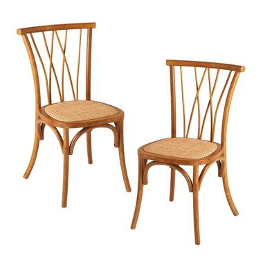 CALICOSY - 2er Set EichenStühle OLYMPIA - 46x45x77 cm