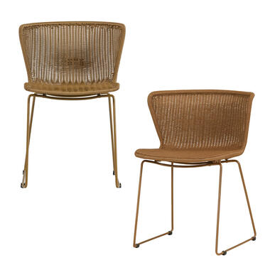 WOOOD Wings Tuinstoel - Honinggeel - Kunststof - 78x55x54 - Set van 2