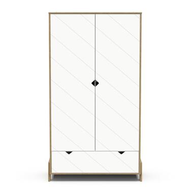 CALICOSY - Kleiderschrank 2 Türen ALBIZIA - 50x93,9x188,1 cm